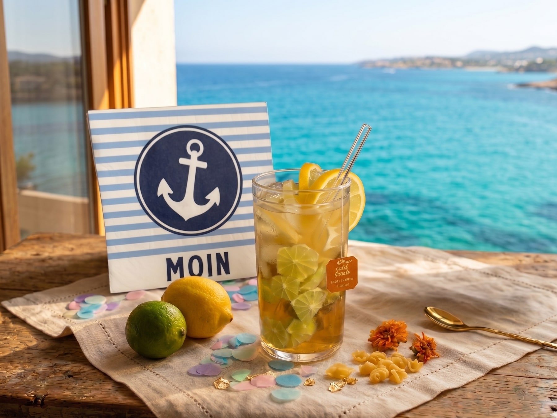 Sommerdrink im JumboDrinx Glas mit Glasstrohhalm